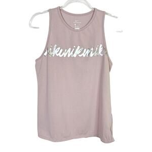 Nike Blush Pink Athletic Fit Tank Top Dri-Fit Cotton Blend Womens Small
